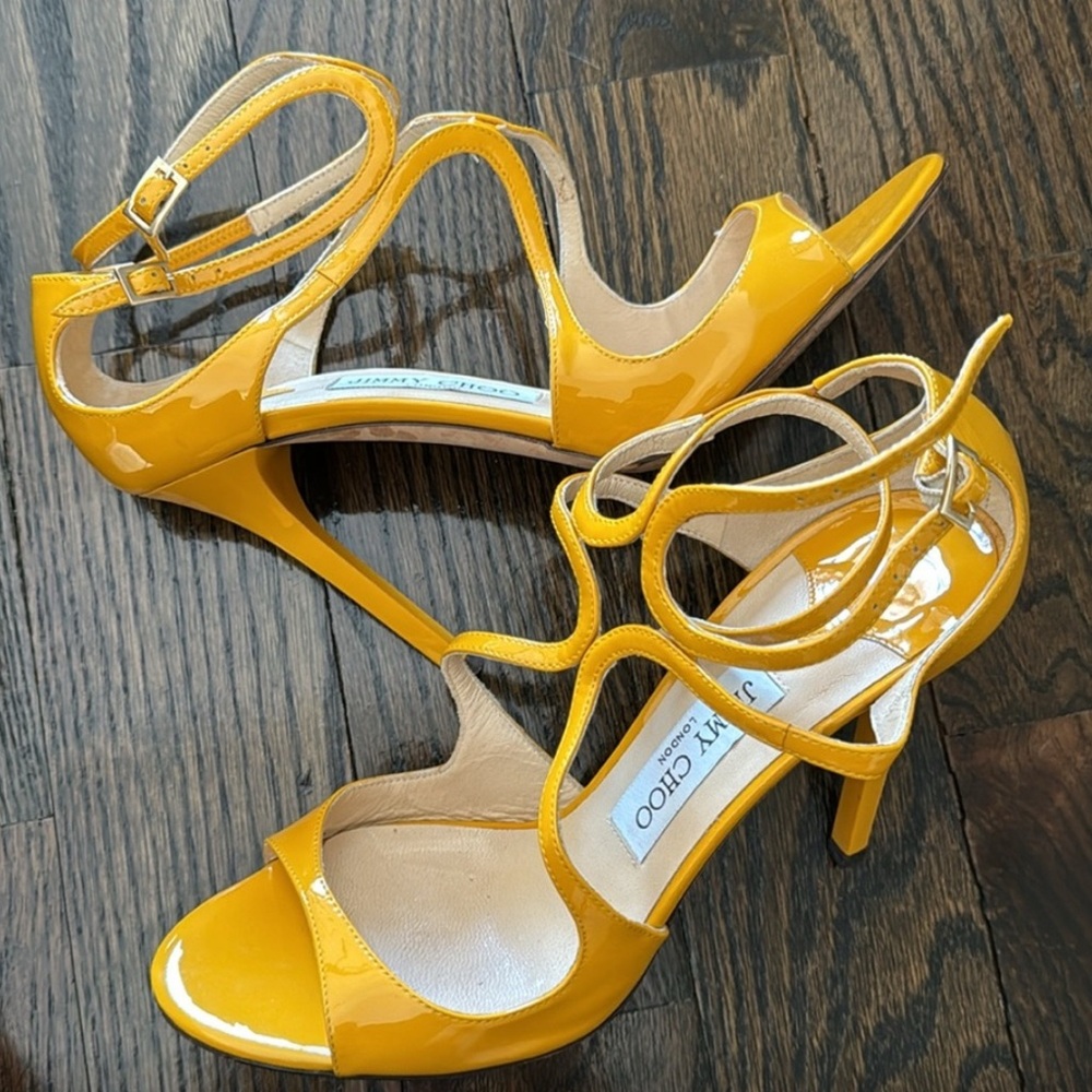 Jimmy Choo Yellow Strappy Sandals